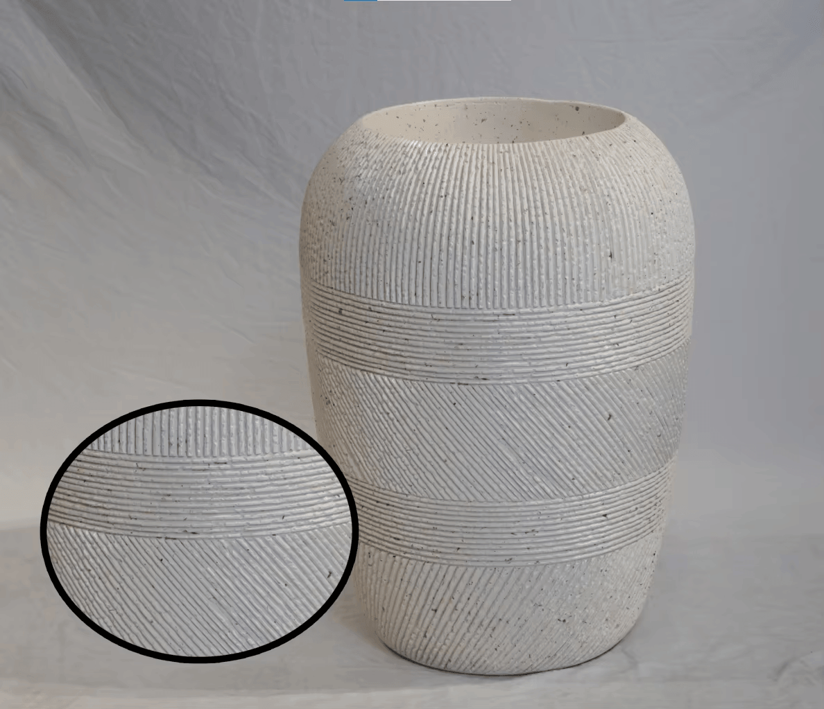 LOA-0290 Fiberglass Planter with Textured Surface